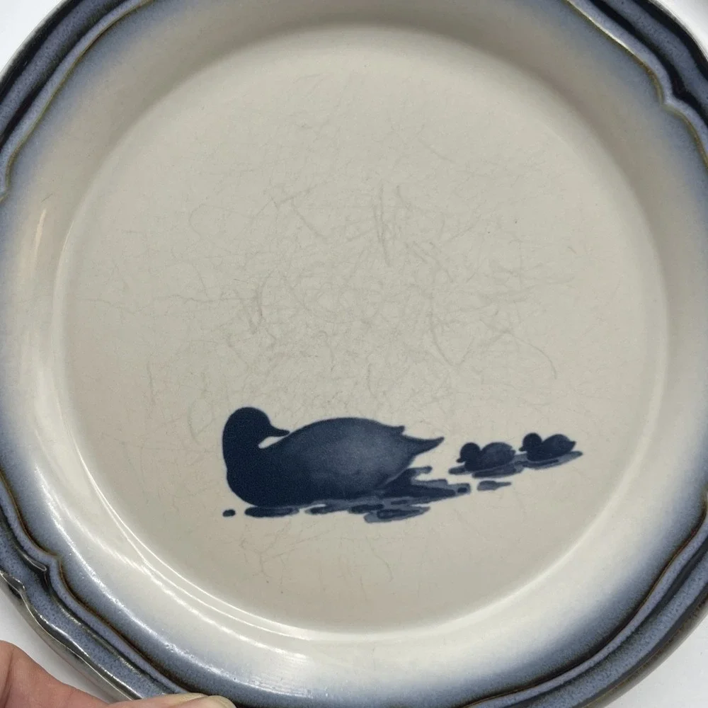 4‎ Vtg Noritake Mallard Stoneware Salad Plates 8652 Japan Duck Waterfowl - 8.25